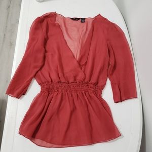 Burnt orange chiffon top